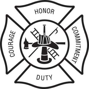 maltese cross fireman bronze logo