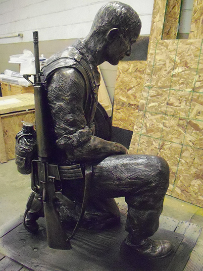 bronze fallen hero statue, solid bronze