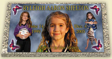 full color photo individual child  memorial